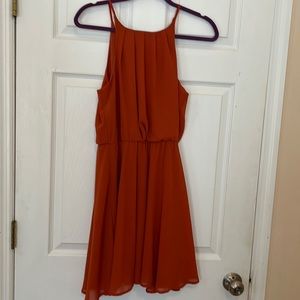 Burnt orange lined summer dress